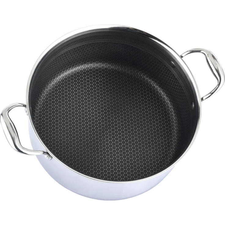 Cheffinger Kochtopf aus Edelstahl 18/10 Wabenstruktur Induktion Ø24cm Topf Pfanne – Bild 2