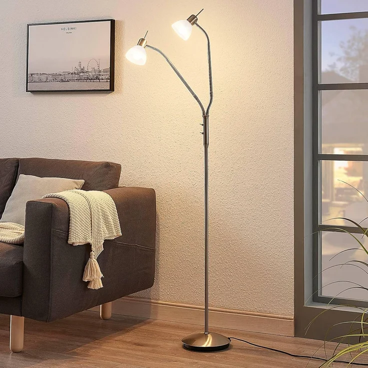 Lindby Stehlampe Gwendolin, Metall, Alu IP20, 2 x 10 W LED – Bild 6