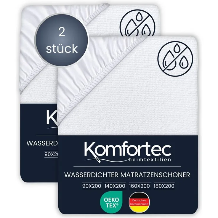 Matratzenschoner 90x200, 140x200, 160x200, oder 180x200 cm Komfortec