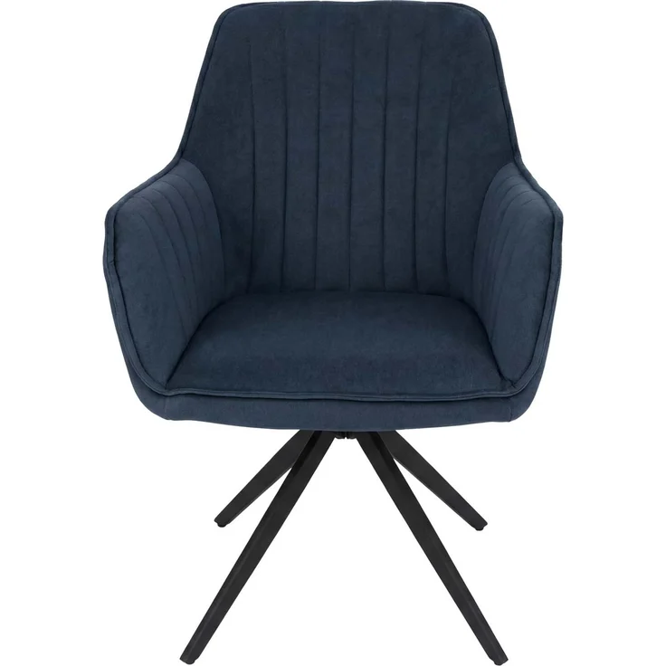 6er-Set Esszimmerstuhl HWC-L79, Küchenstuhl Lehnstuhl Stuhl Armlehnen, drehbar Auto-Position Stoff/Textil ~ blau – Bild 5