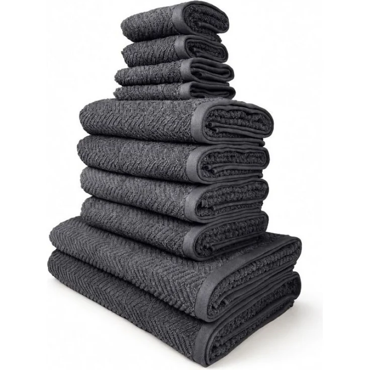 OTTO home Handtuch Set Inga mit Struktur, Duschtücher, Handtücher, Gästetücher, Seiftücher, Frottier (10-St), Strukturierte Handtücher mit Bordüre, 100% Baumwolle, einfarbig, weich – Bild 1