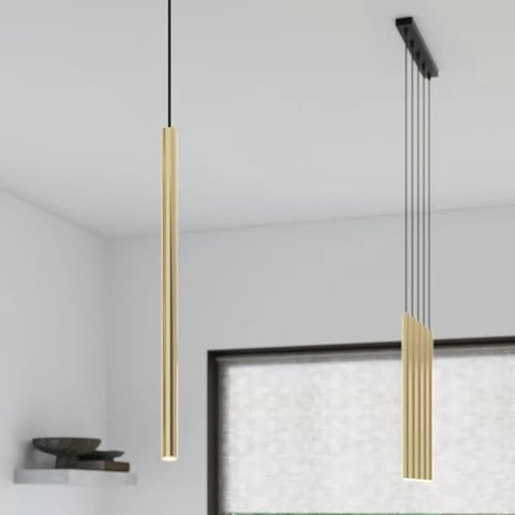 Sollux Lighting Pendelleuchten Pastelo 3P, moderne Deckenleuchte in glanzgold, 3 Lichtquellen, minimalistisch – Bild 7