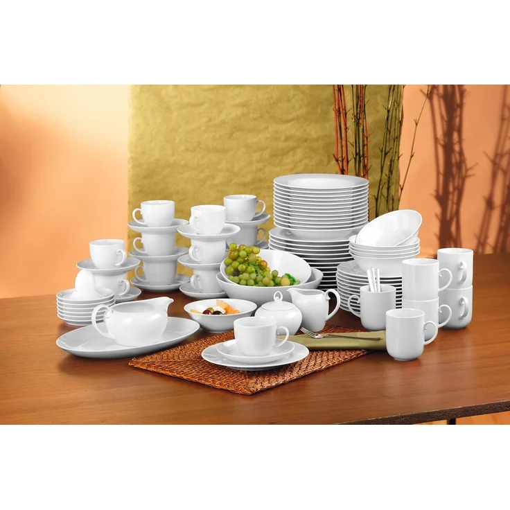 Seltmann Weiden Geschirr-Set Kaffeekanne 6 Personen Rondo weiss uni 7 von Seltmann Weiden, Porzellan – Bild 4