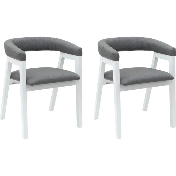 vidaXL Esszimmerstühle 2 pcs Weiß 54 x 57 x 73 cm Massives Gummiholz 42020424 – Bild 1