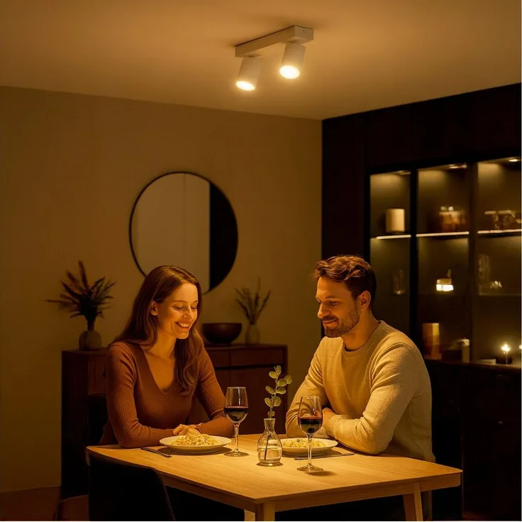 SSC-LUXon LED Aufbaustrahler NUVIO Deckenlampe 2-flammig Deckenspot mit GU10 3W warmweiß Strahler, Warmweiß