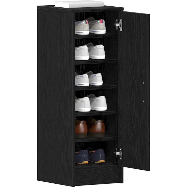 vidaXL Schuhschrank Schwarz Eichen-Optik 32 x 35 x 92 cm Holzwerkstoff 862685 – Bild 2