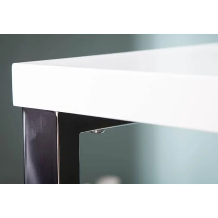 riess-ambiente Schreibtisch WHITE DESK 160cm weiß / silber, Arbeitszimmer · Hochglanz · Modern Design · Metall · Home Office – Bild 7