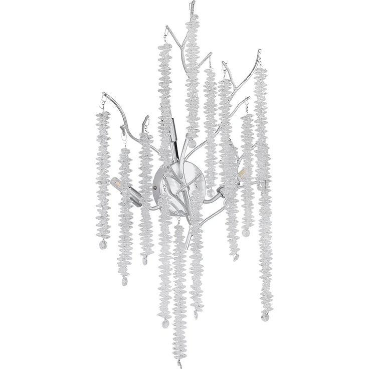 Ausgefallene LED Wandlampe Silber Chrom mit Kristall, Höhe 60cm – Bild 11
