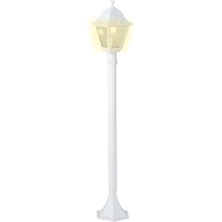 BRILLIANT Nissie Außenlampe weiß – spritzwassergeschützte Außenleuchte mit E27 Fassung – Wegeleuchte für Garten, Einfahrt & Außenbereich – Bild 2