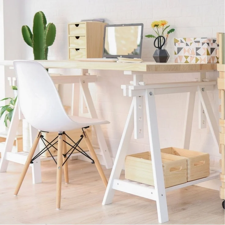 Astigarraga Kit Line Fußhocker Höhenverstellbarer Holzbock "Archi Tec", Tischbein aus Massivholz, 5 Stufen höhenverstellbar: 70-101 cm – Bild 1
