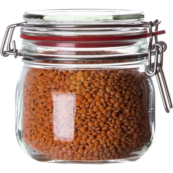 BigDean 6er Set Drahtbügelgläser 600ml - Einmachgläser mit Bügelverschluss - Made in Germany - Einweckgläser, Bügelverschlussgläser, transparent, rund – Bild 3