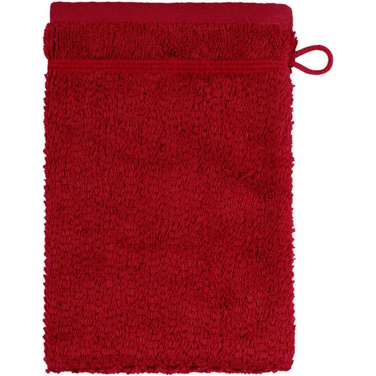 frottana Pearl Waschhandschuh 15x20 cm aus 100% Baumwolle, ruby