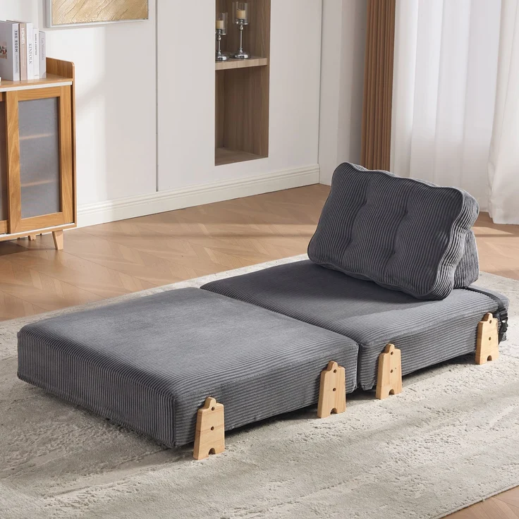 1-Sitzer Schlafsessel 90 x 86 x 84 cm aus Cord mit Schlaffunktion – Bild 3