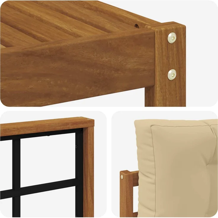 vidaXL Outdoor-Sofagarnitur 8 stk. 8-Sitzer Natur und Beige 3368011 – Bild 6