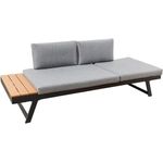 riess-ambiente Loungesofa MODULAR MIAMI 230cm grau natur anthrazit · wetterfeste Outdoor-Liege, Einzelartikel 1 Teile, Balkon/Terrasse/Garten · Aluminium & WPC · verstellbares Kopfteil