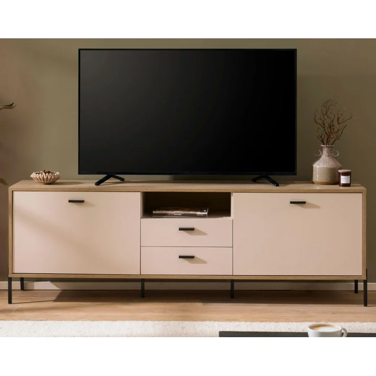 TV-Lowboard Ingar in Kaschmir und Eiche 195 x 64 cm – Bild 2