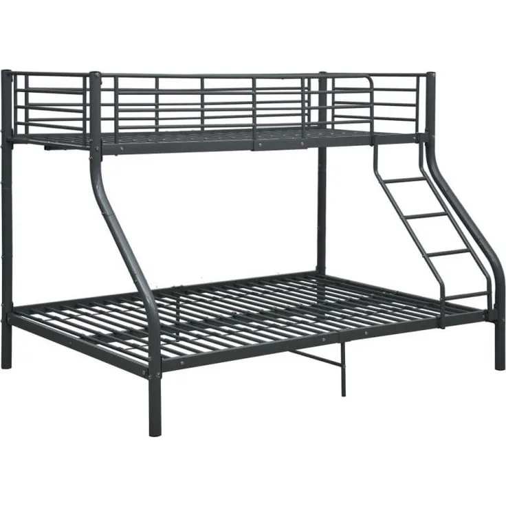 vidaXL Etagenbettgestell Schwarz Metall 140x200 cm/90x200 cm 287905