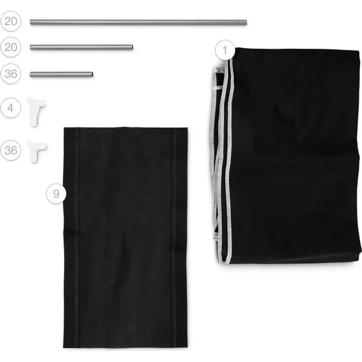 Schuhschrank Stoffbezug 9 Ablagen – Bild 7