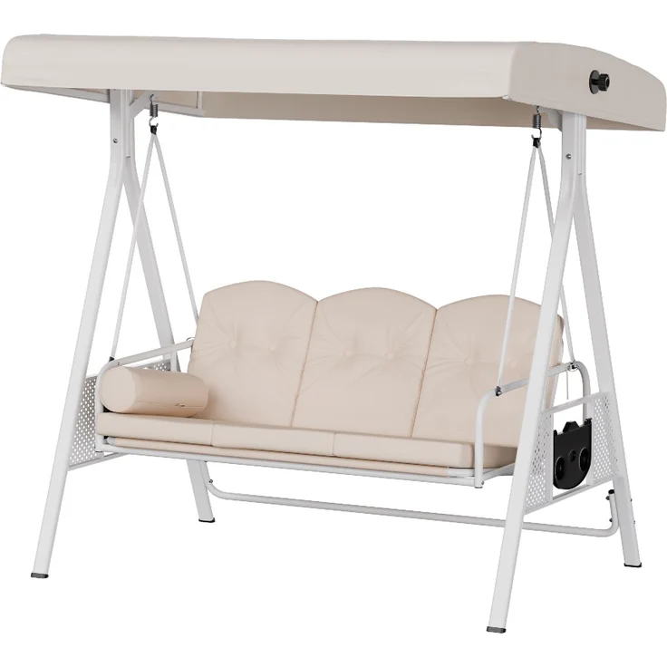 blumfeldt Hollywoodschaukel GrandSway, 3-Sitzer, Verstellbare Rückenlehne: Ermöglicht den Benutzern, die Rückenlehne individuell anzupassen und somit maximalen Komfort zu genießen, Set, Gartenliegen Swing Lounger Sonnendach Garten Balkon Outdoor 3 Sitzer – Bild 3