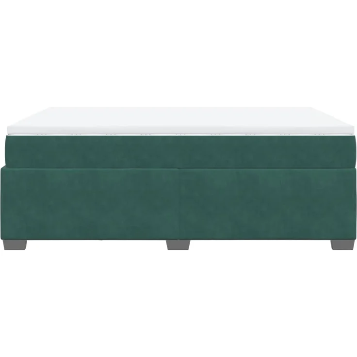 vidaXL Boxspringbett mit Matratze Dunkelgrün 160x200 cm Samt 3285296 – Bild 8