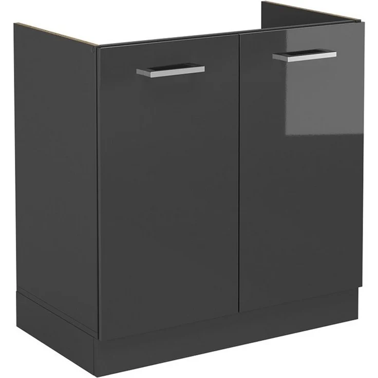 Spülenunterschrank R-Line Anthrazit Hochglanz 80 cm ohne Arbeitsplatte Vicco – Bild 1