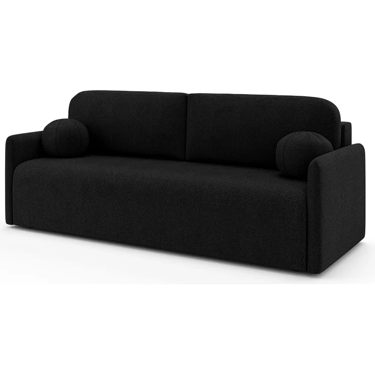 MEBLINI Sofa mit Schlaffunktion - ANAKIN - 210x90x93cm – Schwarz Boucle – Schlafcouch Ausziehbar - Schlafsofa mit Bettkasten - Sofabett - Couch mit Schlaffunktion – Klappsofa – Bild 1