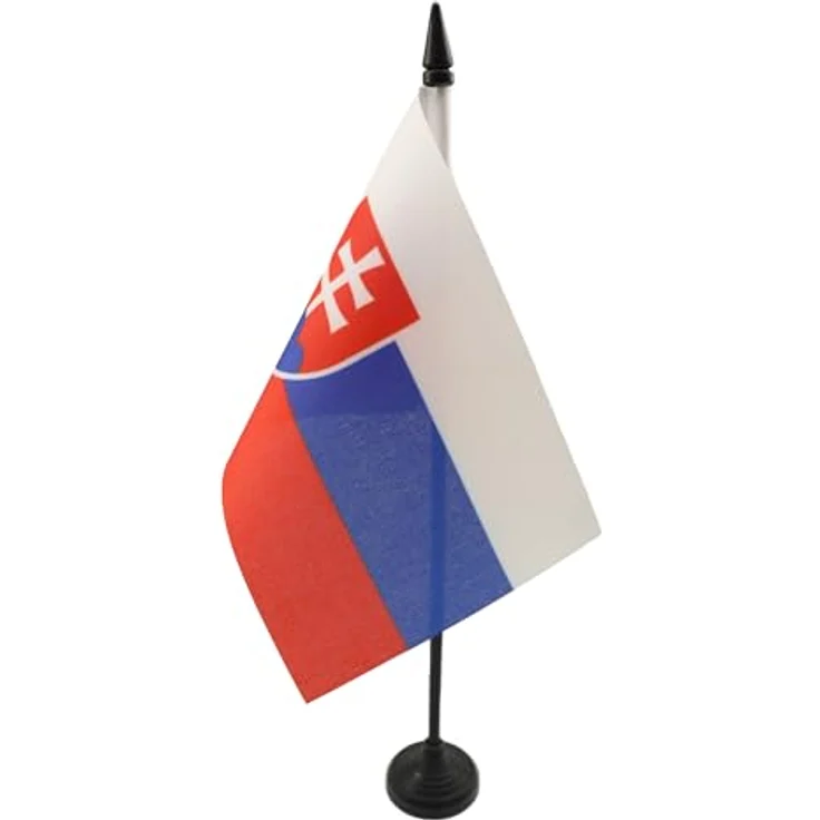 AZ FLAG - Tischflagge Slowakei - 15x10 cm - Slowakische Tischfahne 10 x 15 Cm - Flaggen – Bild 1