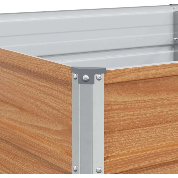 vidaXL Hochbeet Hellbraun 600 x 80 x 45 cm Verzinkter Stahl 42017342 – Bild 8