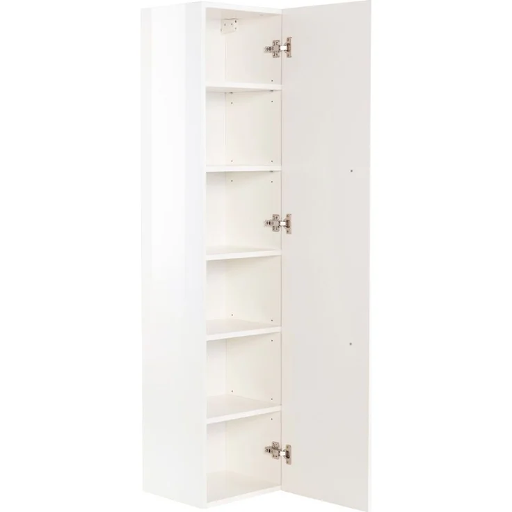 Badmöbel Hochschrank NEWLAND-02 weiß Hochglanz 6 Fächer, B x H x T ca.: 35 x 150 x 30 cm – Bild 4