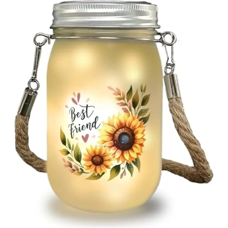 speecheese Dekolicht Beste Freundin Sonnenblume Solarlicht mit Spruch Best friend