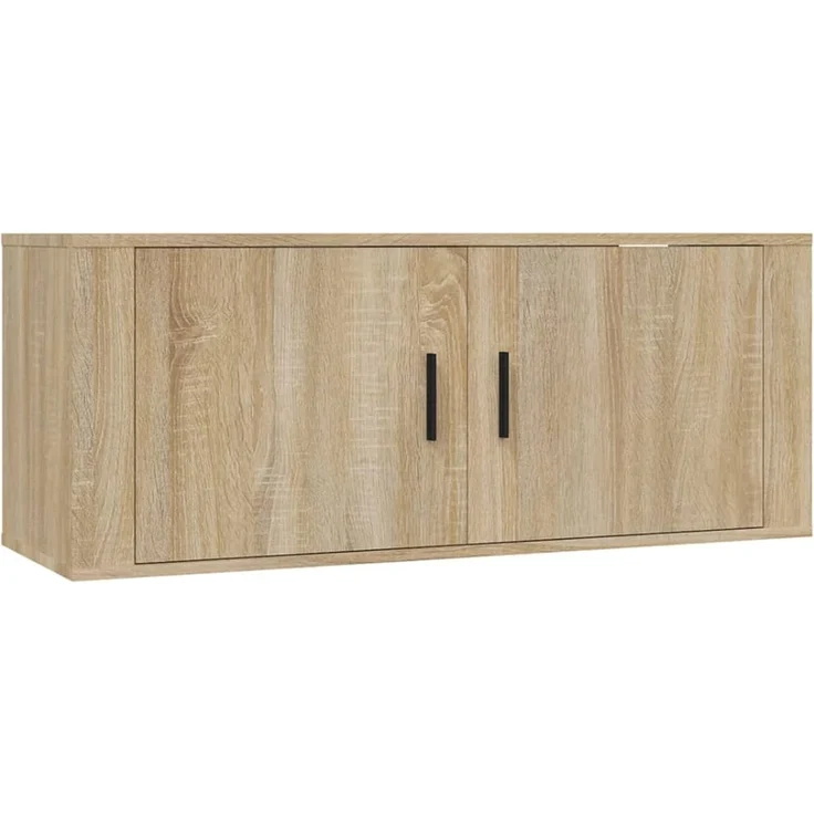 2 pcs TV-Wandschrank, TV Hängeboard Hängeschrank Sonoma-Eiche 100x34,5x40 cm – Bild 4