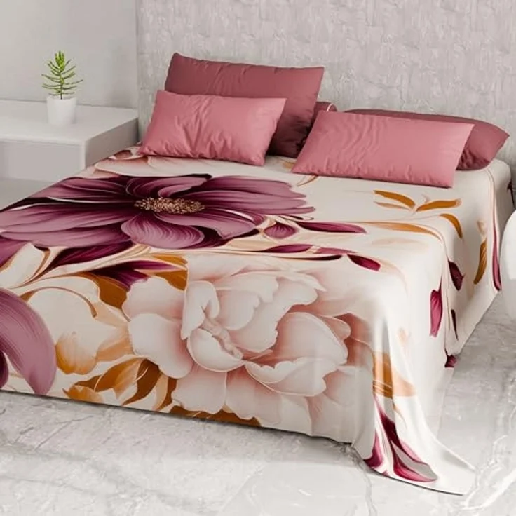 PETTI Artigiani Italiani - Sofaüberwurf aus Mikrofaser, 220x270 cm, Blumenmuster Dalian, Mehrzweck-Überwurf für Sofas, Tagesdecke und Tischdecken, waschbar, – Bild 4