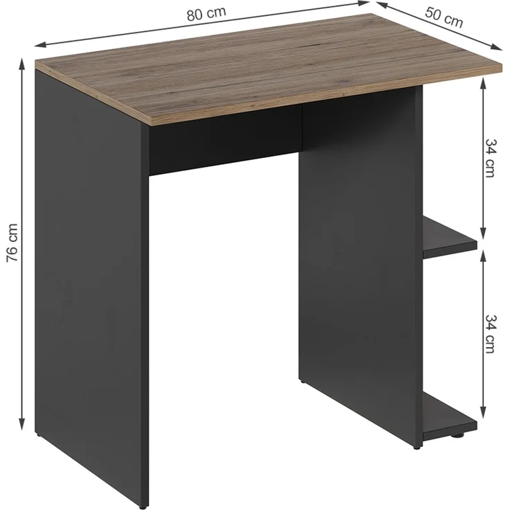 Schreibtisch Simple Anthrazit/Artisan 80 x 50 cm Vicco – Bild 2