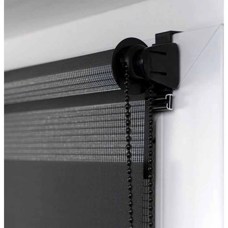 Doppelrollo Klemmfix Doppelrollo / Duo Rollo, 50 x 150 cm, schwarz, Victoria M, blickdicht, ohne Bohren, freihängend, Klemmfix – Bild 3