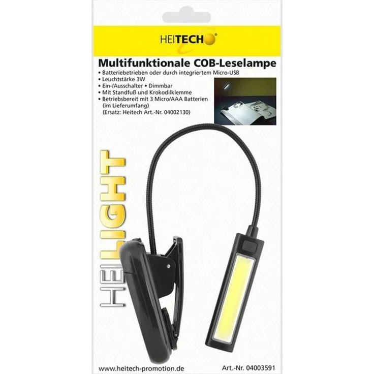 HEITECH LED Leselampe Multifunktionale COB-Leselampe Mit Standfuß – Bild 2