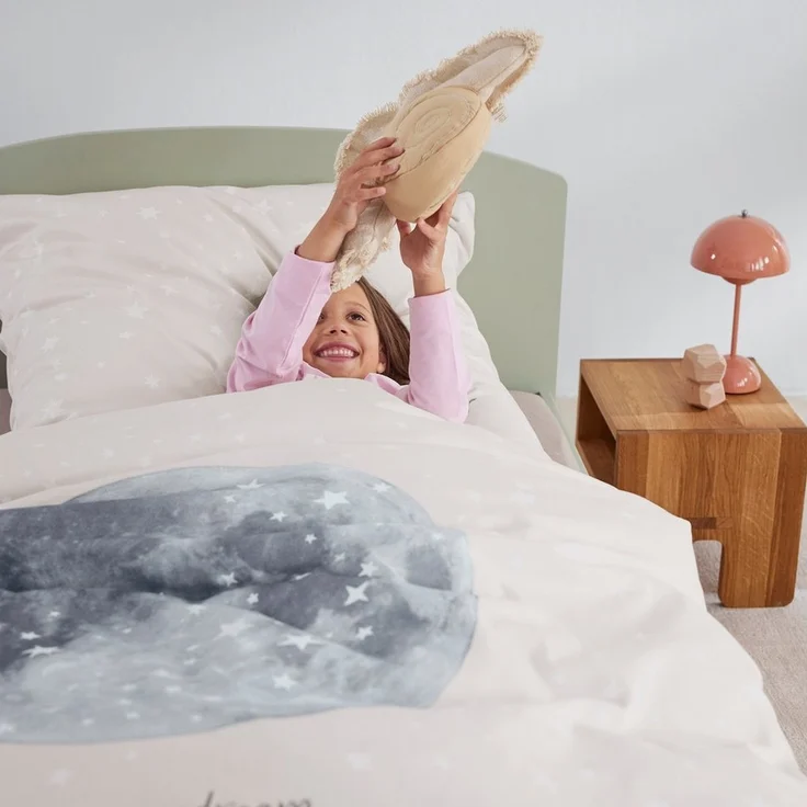 s.Oliver Kinderbettwäsche Satinbettwäsche s.Oliver Junior Mond, Mako-Satin, 2 teilig, mit Sternenhimmel und Mond – Bild 3