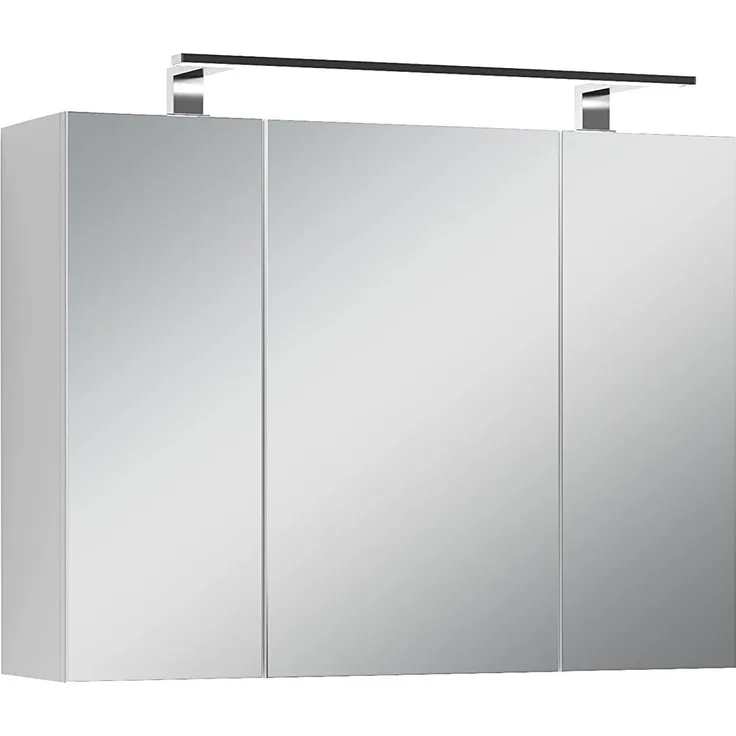 byLiving 'Spree' Spiegelschrank mit Soft-Close-Funktion und LED-Beleuchtung, Holz weiß, 60 x 20 x 80 cm