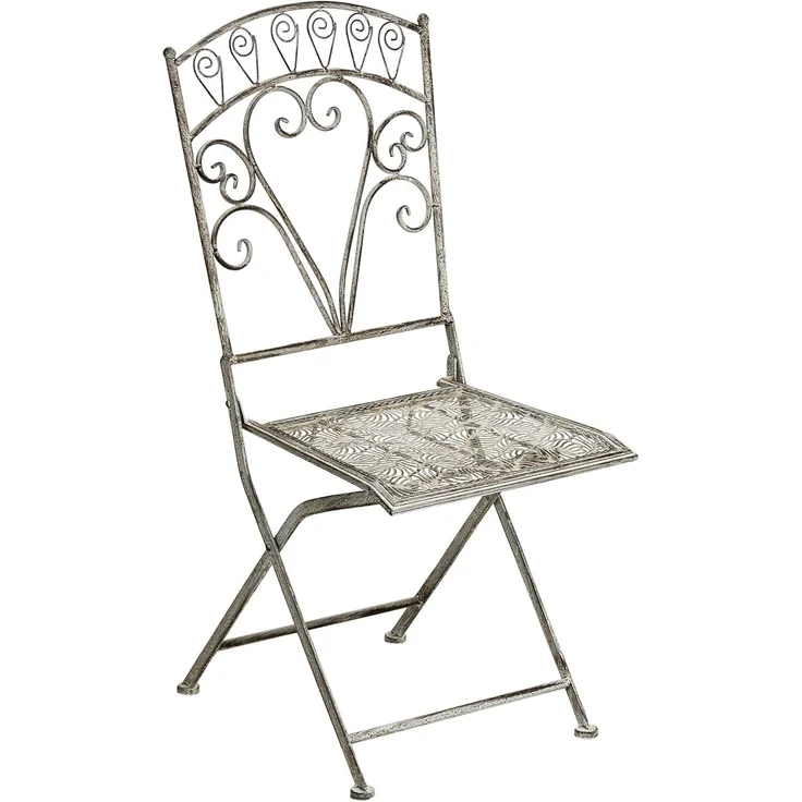 Gartenstuhl 2er Set NURRA klappbar Metall Grau – Bild 4