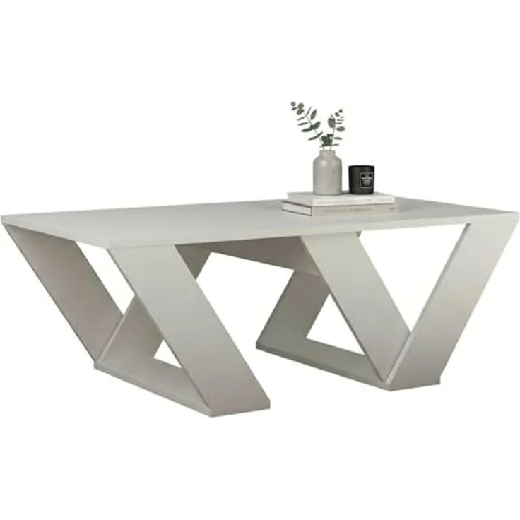 Dmora Couchtisch Jed 110x60x40 cm Weiß Rechteckig – Bild 3