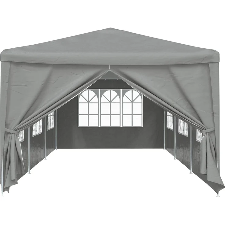 vidaXL Party-Zelt 900 x 300 x 255 cm Hellgrau PE und Stahl 42033001 – Bild 2