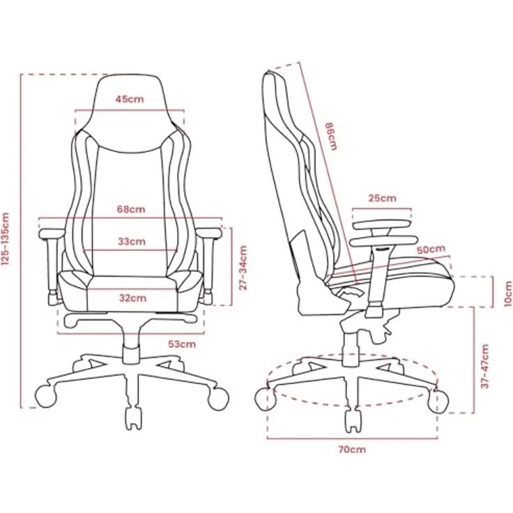Arozzi Vernazza Gaming Stuhl, Polsterstoff, ergonomische 3D-Armlehnen, dunkelgrau, bis 145 kg belastbar – Bild 3