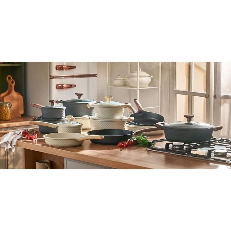 RESTO Kitchenware Bräter Ran, Kochtopf antihaftbeschichtet und spülmaschinenfest, Aluminiumguss (2-tlg), Geeignet für alle Herdarten, auch Induktion, im Geschenkkarton – Bild 4