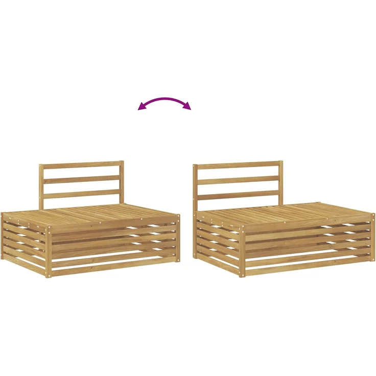 vidaXL Outdoor Endsofa Massivholz Akazie Weiß gewaschen 901576 – Bild 8
