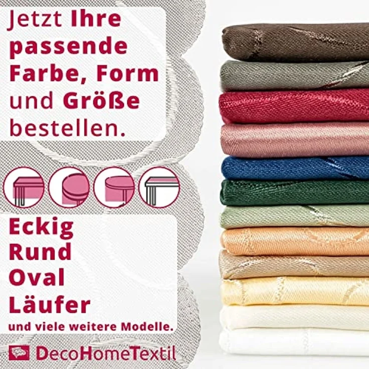 DecoHomeTextil Heimtextilmanufaktur Tischdecke Kringel Circle Tafeldecke Ornamente Damast Tischdecke – Bild 5