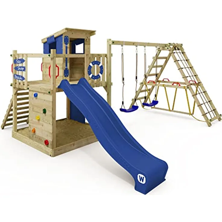 Wickey Spielturm Smart Surf – Abenteuer-Stelzenhaus mit Schaukel, Rutsche 220 cm und 10 Jahren Garantie*
