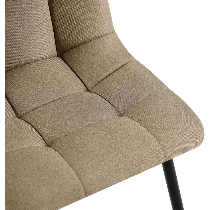 2er Set Esszimmerstuhl FIGAD - Stoff Taupe 45x55x84 cm | Essstühle Esszimmerstühle Küchenstühle Wohnzimmerstühle – Bild 6