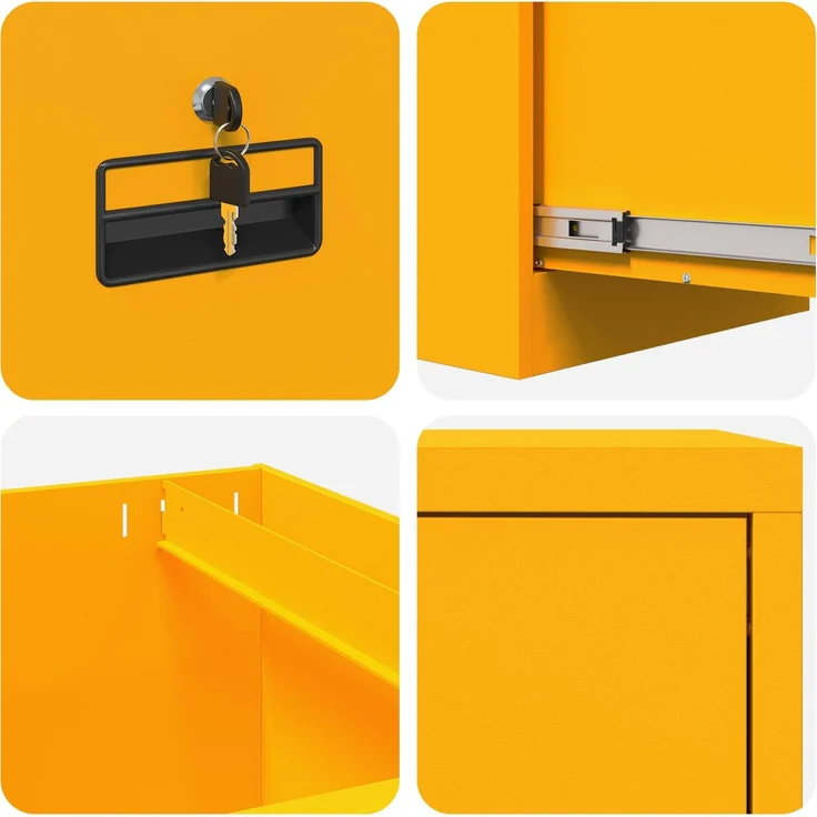 vidaXL Aktenschrank Senfgelb 44 x 50 x 106,5 cm Kaltgewalzter Stahl 891601 – Bild 10