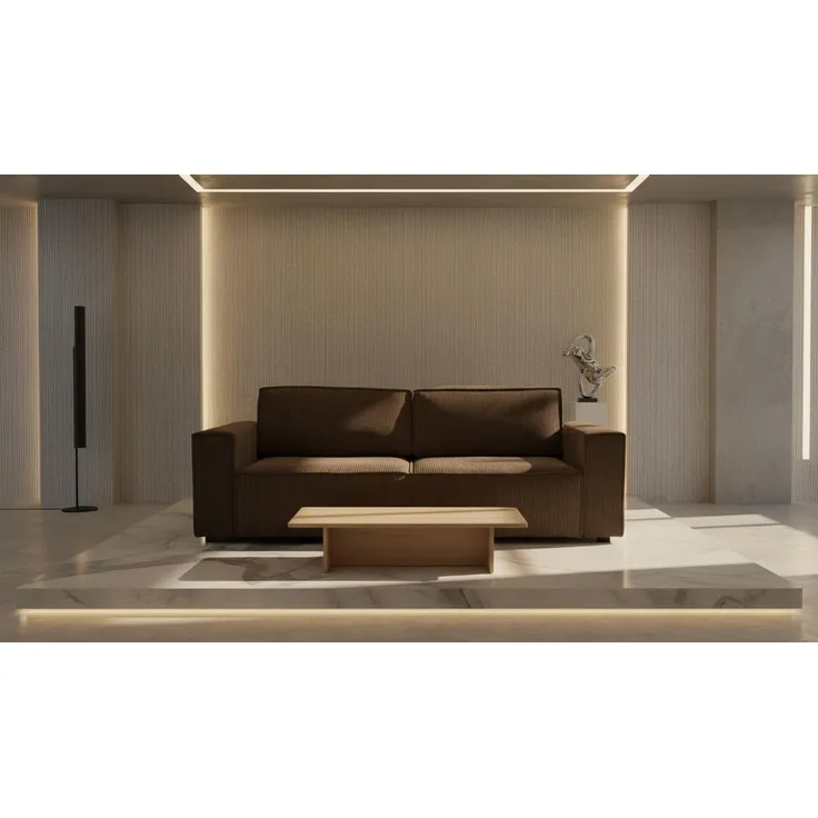 Wohnero24 Schlafsofa HIRA 240x102 cm – Premium Cord Sofa Braun mit Schlaffunktion 191x152 cm & Bettkasten