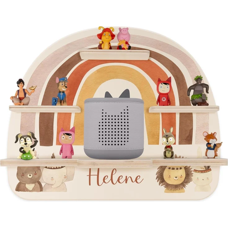 Kidsmood - Tonie Regal fürs Kinderzimmer– Liebevoll gestaltetes Wandregal mit abgerundeten Ecken & Kanten für Toniebox 2 mit Namen & Metallplättchen | Personalisierte Geschenke für Kinder – Bild 1