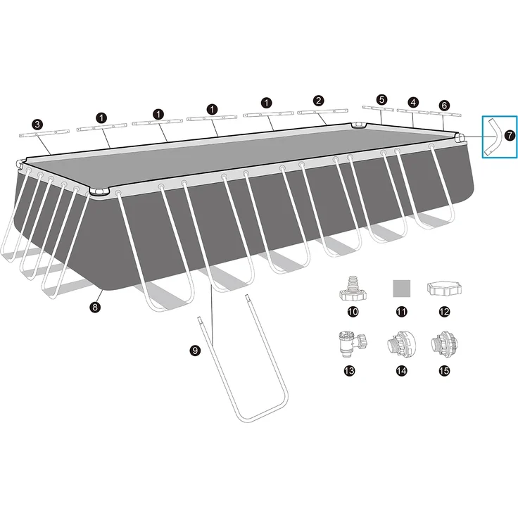 Bestway® Ersatzteil C-Verbinder (verzinkt) für Bestway® APX 365™ Pools (561KA / 561KG / 561KJ), eckig – Bild 3